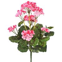 View 20" Artificial Pink Geranium Bush (4 Pack)