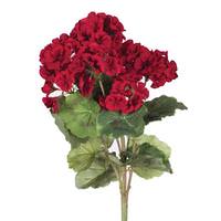 Vickerman 18" Red Geranium Bush (4 Pack)