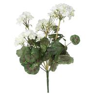 Vickerman 20" Artificial White Geranium Bush (4 Pack)