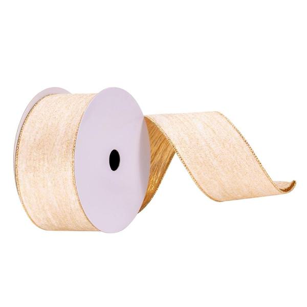 2.5" x 10Yd White / Gold Glitter Ribbon