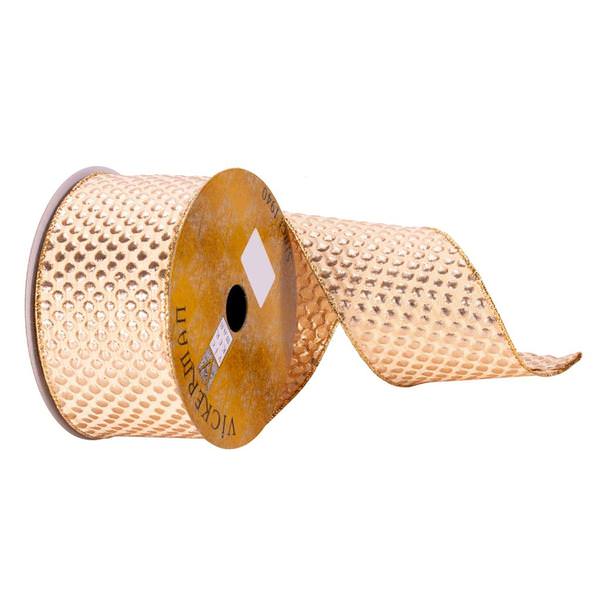 2.5" x 10Yd Champagne Spots Ribbon