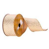 Vickerman 2.5" x 10Yd Champagne Spots Ribbon