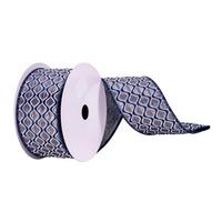 Vickerman 2.5" x 10Yd Navy / Champagne Design Ribbon