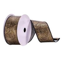 Vickerman 2.5" x 10Yd White/ Gold Stripes Ribbon
