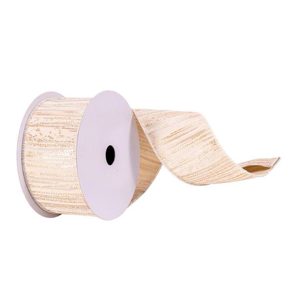 2.5" x 10Yd Cream / Champagne Ribbon