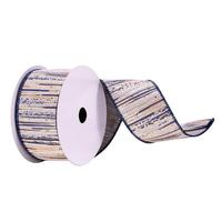 Vickerman 2.5" x 10Yd Navy / Cream / Champagne Ribbon