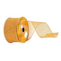 Vickerman 2.5" x 10Yd Gold Mesh Ribbon