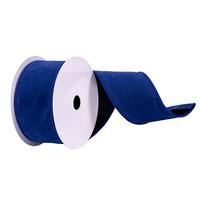 Vickerman 2.5" x 10Yd Blue Faux Suede Wired Edge Ribbon