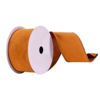 Vickerman 2.5" x 10Yd Camel Faux Suede Wired Edge Ribbon