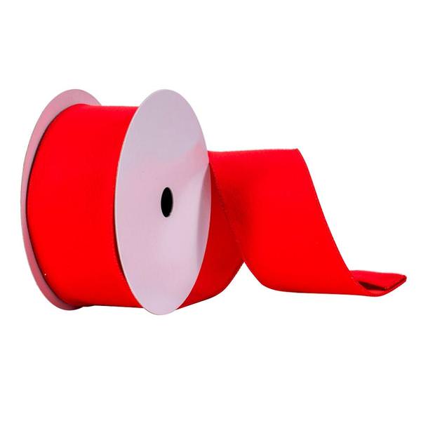 2.5" x 10Yd Red Faux Fur Ribbon