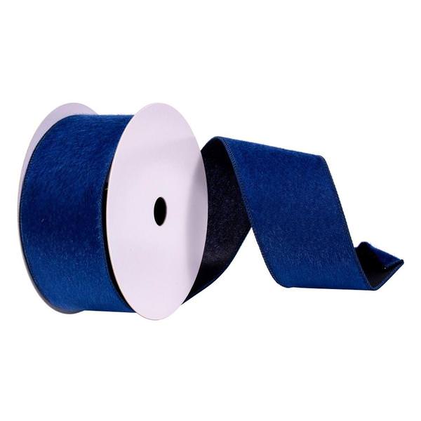 2.5" x 10Yd Midnight Blue Fur Felt Ribbon