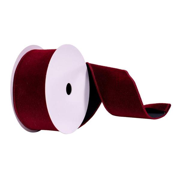 2.5" x 10Yd Burgundy Fur Felt Ribbon