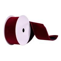 Vickerman 2.5" x 10Yd Burgundy Fur Felt Ribbon