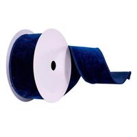 Vickerman 2.5" x 10Yd Midnight Blue Velvet Ribbon
