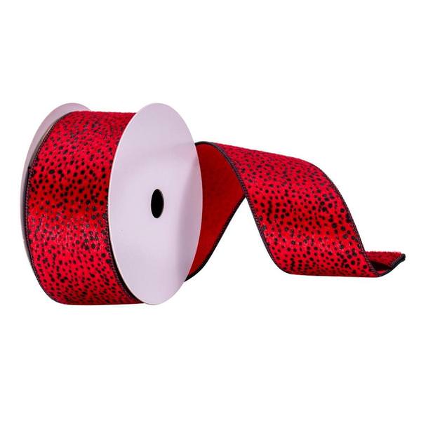 2.5" x 10Yd Red Cheetah Ribbon