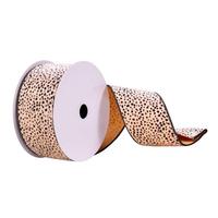 Vickerman 2.5" x 10Yd Cream Cheetah Ribbon