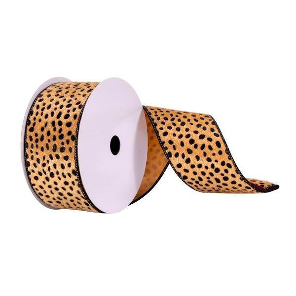 2.5" x 10Yd Tan Cheetah Ribbon