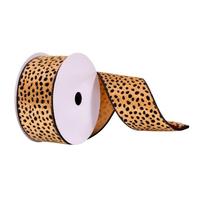 Vickerman 2.5" x 10Yd Tan Cheetah Ribbon