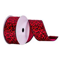Vickerman 2.5" x 10Yd Red Leopard Print Ribbon