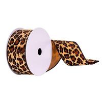Vickerman 2.5" x 10Yd Tan Leopard Print Ribbon