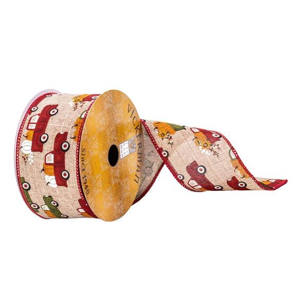 2.5" x 10Yd Cream Harvest Truck Ribbon