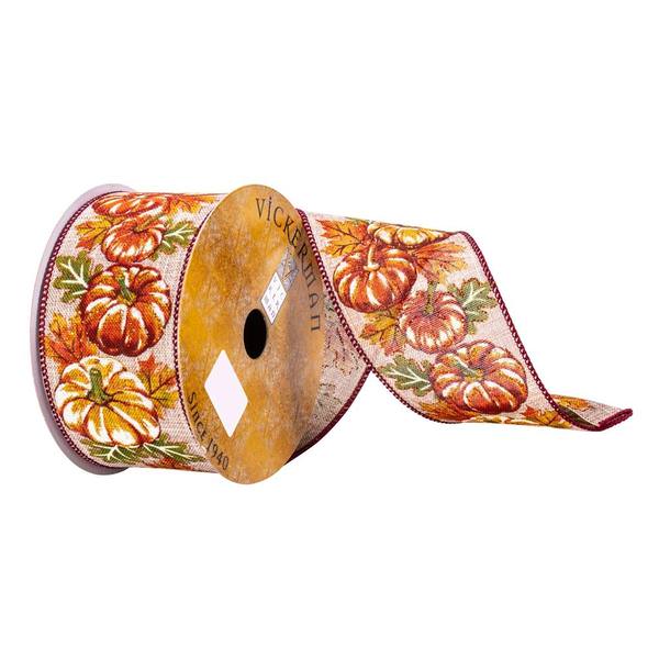 2.5" x 10Yd Cream Pumpkin Ribbon