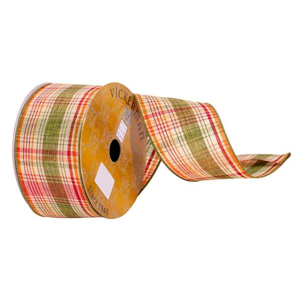2.5" x 10Yd Fall Plaid Wired Edge Ribbon