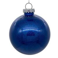 Vickerman 3" Blue Glitter Clear Ball Ornament (12 pack)