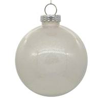 View 3" White Glitter Clear Ball Ornament (12 pack)
