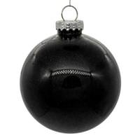 Vickerman 3" Black Glitter Clear Ball Ornament (12 pack)