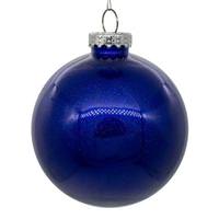 Vickerman 3" Cobalt Blue Glitter Clear Ball Ornament (12 pack)