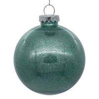 Vickerman 3" Frosty Mint Glitter Clear Ball Ornament (12 pack)