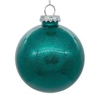 Vickerman 3" Teal Glitter Clear Ball Ornament (12 pack)