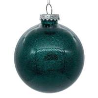 Vickerman 3" Sea Blue Glitter Clear Ball Ornament (12 pack)