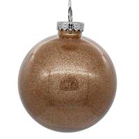 Vickerman 3" Café Latte Glitter Clear Ball Ornament (12 pack)