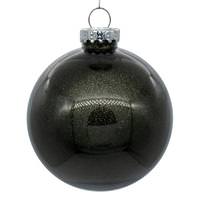 Vickerman 3" Gunmetal Glitter Clear Ball Ornament (12 pack)