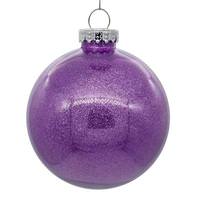 Vickerman 3" Lavender Glitter Clear Ball Ornament (12 pack)