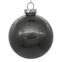 Vickerman 3" Pewter Glitter Clear Ball Ornament (12 pack)