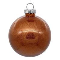Vickerman 3" Copper Glitter Clear Ball Ornament (12 pack)