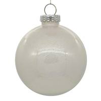 View 4" White Glitter Clear Ball Ornament (6 pack)