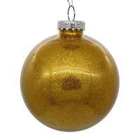 View 4" Antique Gold Glitter Ball Ornament (6 pack)