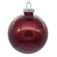 View 4" Burgundy Glitter Ball Ornament (6 pack)