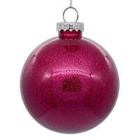 Vickerman 4" Fuchsia Glitter Ball Ornament (6 pack)