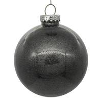 View 4" Pewter Glitter Ball Ornament (6 pack)