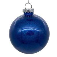 Vickerman 6" Blue Glitter Ball Ornament (4 pack)
