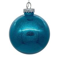 Vickerman 4.75" Turquoise Glitter Ball Ornament (4 pack)