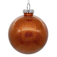 Vickerman 4.75" Orange Glitter Ball Ornament (4 pack)