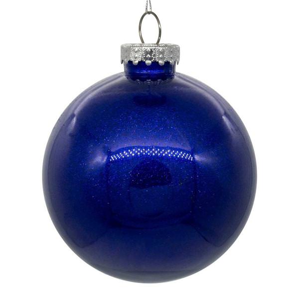 4.75" Cobalt Blue Glitter Ball Ornament (4 pack)