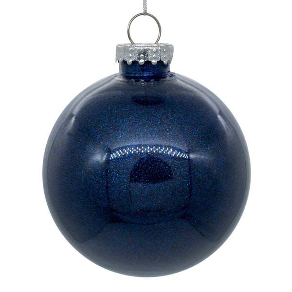 4.75" Midnight Blue Glitter Ball Ornament (4 pack)