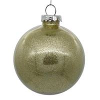 Vickerman 4.75" Champagne Glitter Ball Ornament (4 pack)